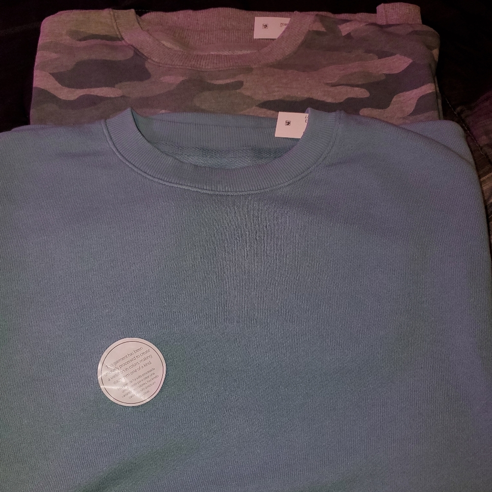 Two super soft sweatshirts.